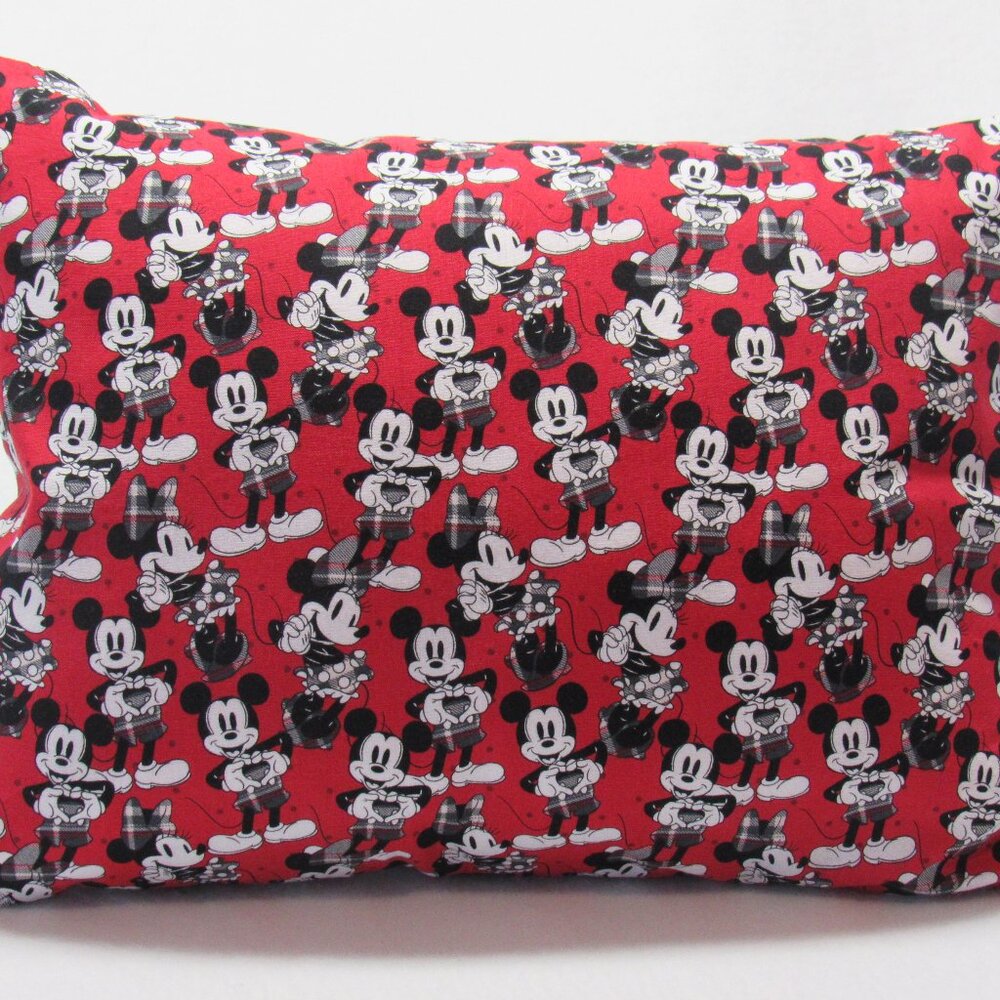 Mickey & Minnie Plaid Travel Pillow